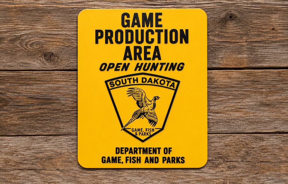 South Dakota Open Hunting Game Production Area Sign Dept Game Fish Parks Hunt